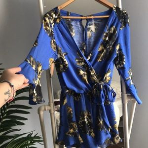 Long sleep floral romper